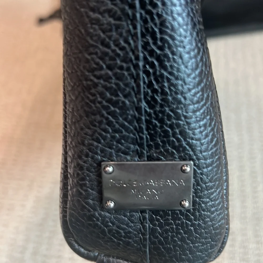 DOLCE & GABBANA Briefcase black leather and gunmetal hardware